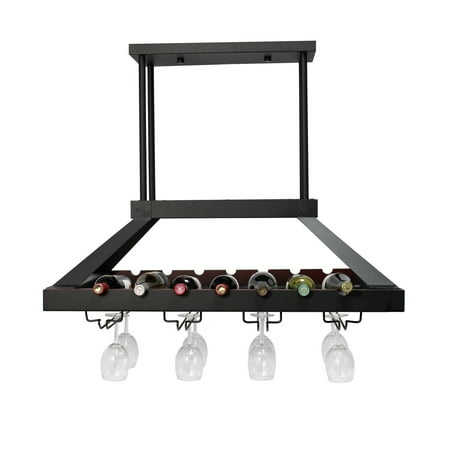 Elegant Designs Modern 2 Light LED Overhead Wine Rack, Oil Rubbed Bronze 42.55 lbs.