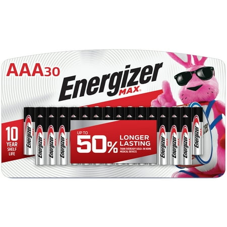 Energizer MAX AAA Batteries (30 Pack), Triple A Alkaline Batteries