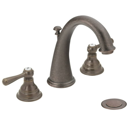 Moen T6125 Kingsley Double Handle Widespread Bathroom Faucet with Pop-Up Drain Assembly - Oil Rubbed Bronze