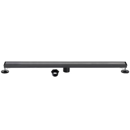 Kingston Brass BSF6020 Watercourse 60-Inch Stainless Steel Linear Shower Drain with Reversible Tile Insert and Flat Grate in Matte Black