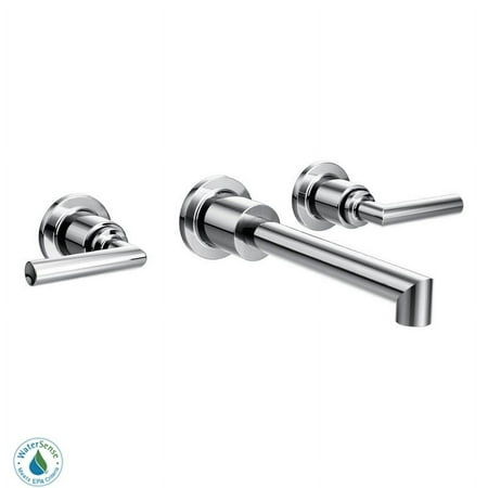 Moen Ts43003 Wall Mounted Widespread Bathroom Faucet From The Arris Collection - Chrome