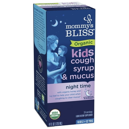 Mommy's Bliss Kids, Organic Cough Syrup, over the Counter Medicine, Night Time, 4 fl oz