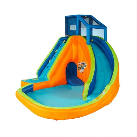 Banzai Sidewinder Falls Inflatable Water Slide and Park Pool, Multi-Color