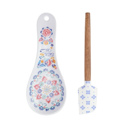 The Pioneer Woman Spoon Rest and Spatula Set, Mazie, 2 Pieces