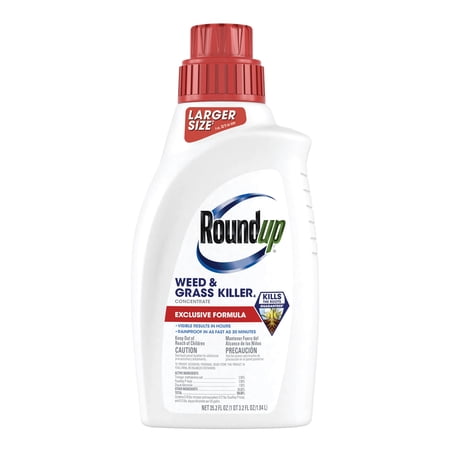 Roundup Weed & Grass Killer₄ Concentrate, Use In Flower Beds and other areas of your yard, 35.2 fl.oz.