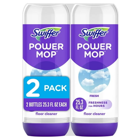 Swiffer PowerMop Floor Cleaning Solution Fresh Scent, 25.3 oz, 2 Pack