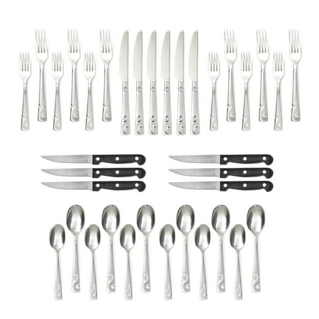 Cambridge Sandscript Frost Flatware Set, 36 Piece