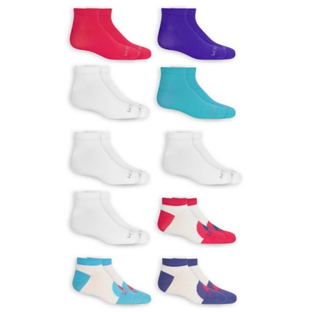Fruit of the Loom Low-Cut Durable Solid Socks (Big Girls or Little ...
