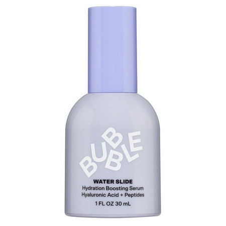 Bubble Skincare Water Slide Hydration Boosting Facial Serum, Hyaluronic Acid and Peptides, Everyday Care, All Skin Types 1 fl oz / 30ml