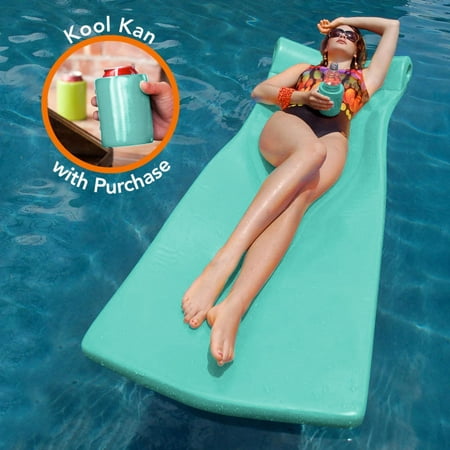 Texas Recreation Kool Float 1.75-in Thick Swimming Pool Foam Pool Floating Mattress with Bonus Kool Kan, Mint
