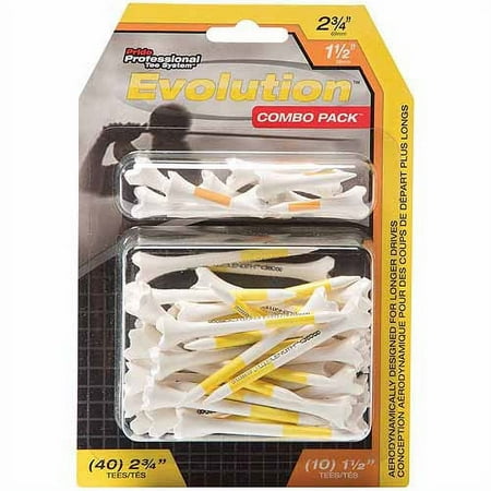 Pride Professional Tee System 2.75'' Plastic Golf Tees Combo Pack - 40pk