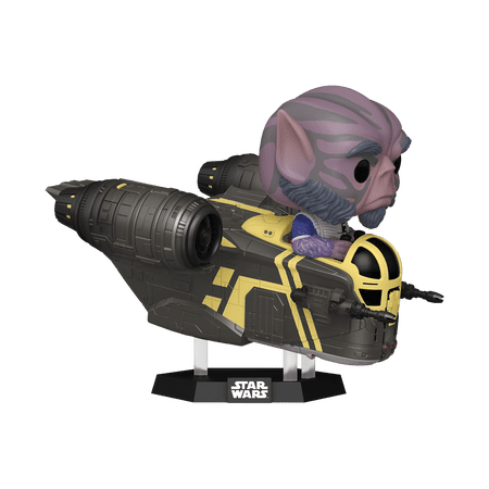 Funko POP Rides Deluxe: Mandalorian & Grogu - Zeb in Razor Crest Collectible Vinyl Figure