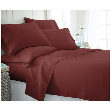 DDI 1941735 King Premium Double Brushed 6 Piece Sheet Set - Burgundy Case of 12