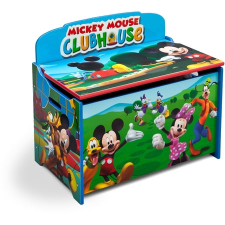 Disney Mickey Mouse Deluxe Wood Toy Box by Delta Children, Greenguard Gold Certified