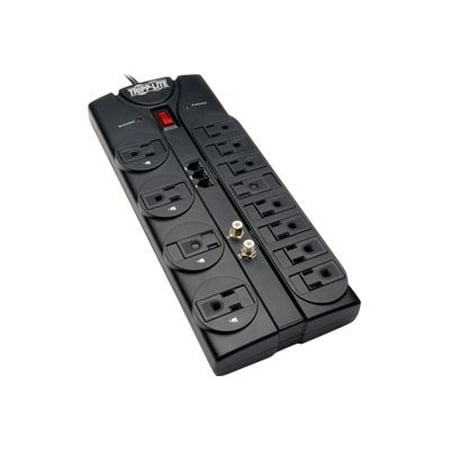 Tripp Lite, TRPTLP1208TELTV, 12-outlet Coax Surge Suppressor, 1 Each, Black