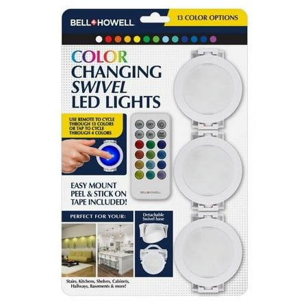 Bell+Howell Color Changing Swivel LED Lights Under Cabinet Lights 3 Pcs