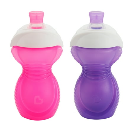 Munchkin® Click Lock™ Bite Proof Infant Sippy Cup, 9 oz, Pink/Purple, Unisex, 2 Pack
