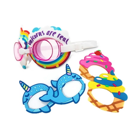 EyePop Transform Girls Swim Goggle Set, 3 Individual Attachments, Kids Ages 4+, Multi-color