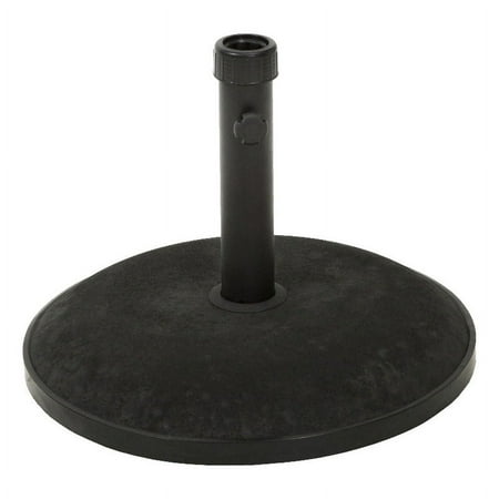 Noble House Tulare Circular Iron & Concrete Stone Umbrella Base in Black