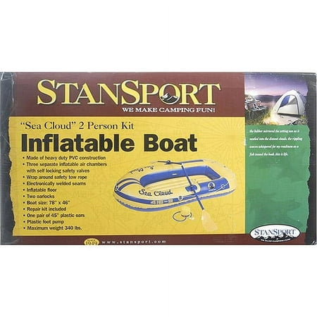 Stansport Sea Cloud 2 Person Inflatable Boat 79" x 48"