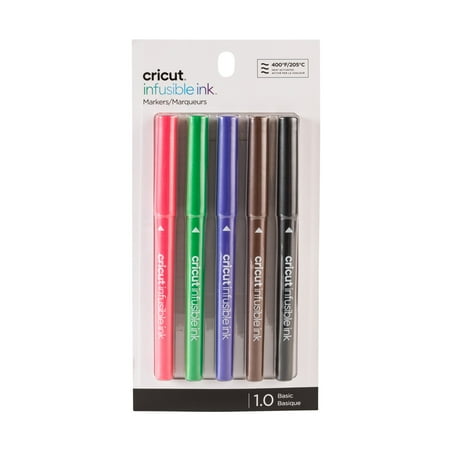 Cricut Infusible Ink Markers 1.0, Basics (5 ct), Medium Point