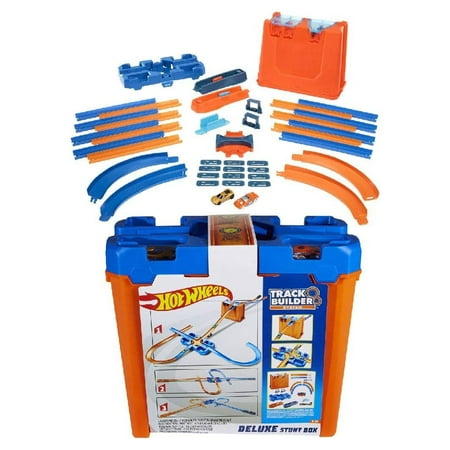 Hot Wheels Toy Car Track Builder Deluxe Stunt Box with 15 Feet of Track