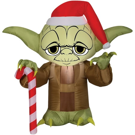 Star Wars Yoda with Santa Hat Inflatable Christmas Decoration