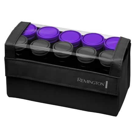 Remington Travel Size Professional 1.25" Compact Ceramic Hot Hair Rollers, 10 Piece Set, Anti-Static Technology, Ionic, Black