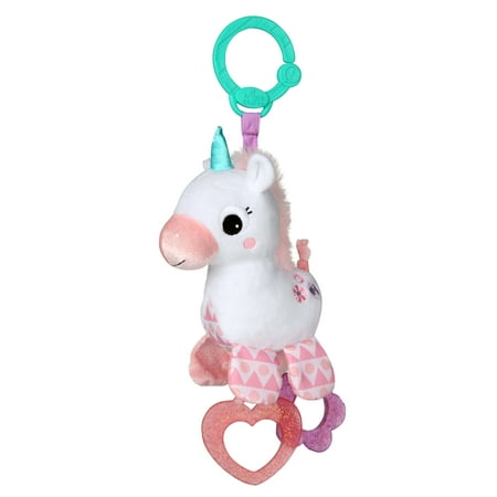 Bright Starts Sparkle & Shine Unicorn on-the-go Take-Along Clip-on Toy, Ages Newborn +