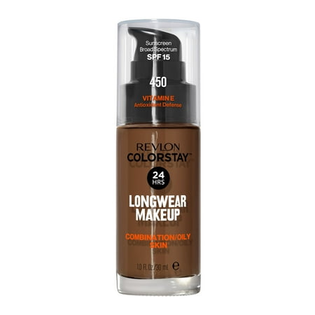 Revlon ColorStay Liquid Foundation Makeup, Matte Finish, Combination/Oily Skin, SPF 15, 450 Mocha, 1 fl oz