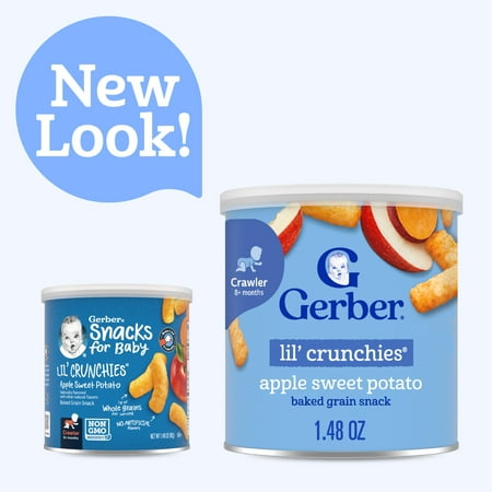 Gerber Snacks for Baby Lil Crunchies Apple Sweet Potato Puffs, 1.48 oz