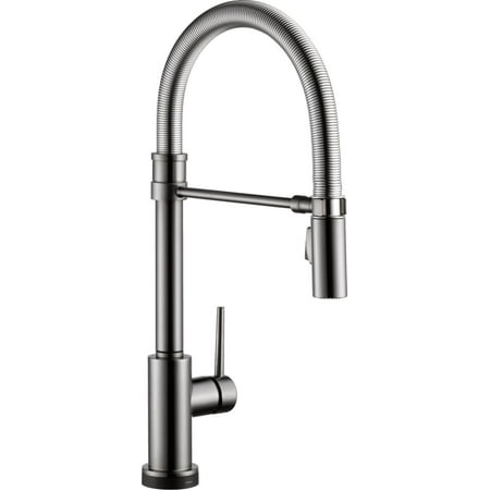 Delta Trinsic Single Handle Pull-Down Spring Spout Kitchen Faucet with Touch2O&Atilde;&Acirc;&reg; Technology in Black Stainless