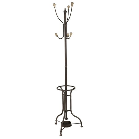 Industrial Coat Rack Black - Olivia &#38; May: Metal Frame, 72&#34; Tall, No Hooks, Assembly Required