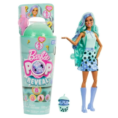 Barbie Pop Reveal Boba Tea Series Fashion Doll & Accessories Set with 8 Surprises (Styles May Vary)