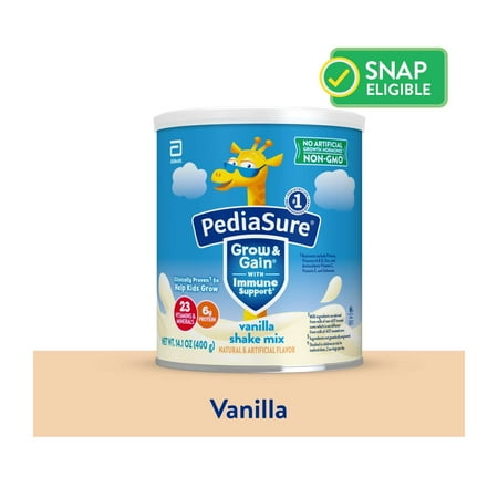 PediaSure Grow & Gain Shake Mix Powder, Vanilla, 14.1 oz Can, 8 Servings