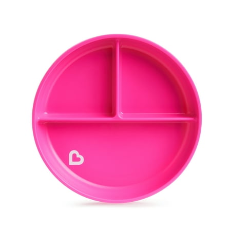 Munchkin® Stay Put™ Divided Section Suction Plate, Pink, Unisex