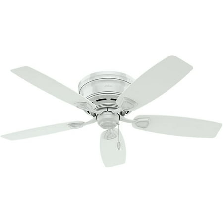 48" Sea Wind Damp Rated Low Profile Ceiling Fan Off-White - Hunter Fan: WhisperQuiet, Rust-Resistant