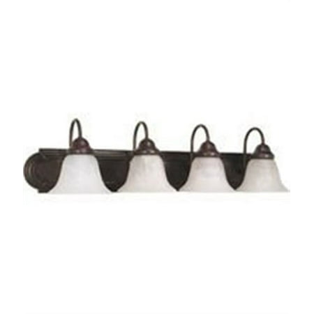 Nuvo 60-326 - Ballerina - 4 Light - 30" - Vanity - w/ Alabaster Glass Bell Shades