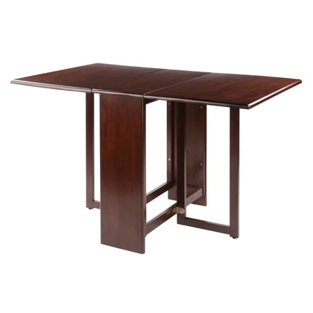 Winsome Wood Clara Double Drop Leaf Dining Table, Walnut Finish