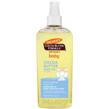 Palmer's Cocoa Butter Formula Baby Oil, 5.1 fl oz, Nourishing for Delicate Skin with Vitamin E & Argan Oil, 48-Hrs Moisture, Dermatologist Tested Baby Essentials