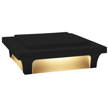 Deckorators Black Luna 4 in. x 4 in. Low-Voltage LED Post Cap