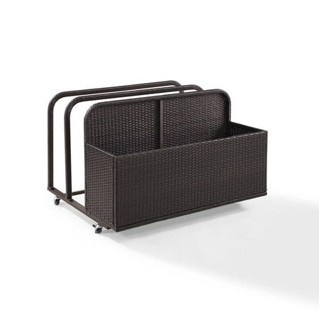 Crosley Furniture Palm Harbor Wicker Outdoor Storage Pool Caddy for Toys, Floats, Patio Furniture Cushions
