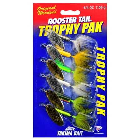 Yakima Bait Worden's Rooster Tail Spinner Trophy Fishing Lure Kit