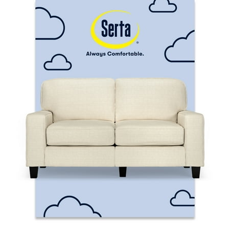 61" Palisades Loveseat Sofa Light Cream - Serta: Compact, Space-Saving Design, Easy to Assemble