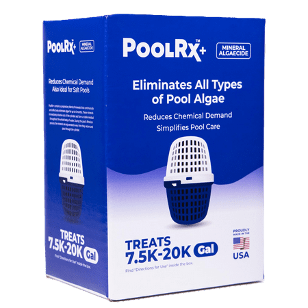 Pool Rx+ Blue/White 6-Month Swimming Pool Mineral Algicide, 1 Tablet Treats 7.5k-20k Gallons