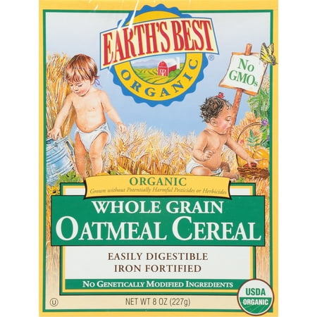 Earth's Best Organic Stage 1 Oatmeal Infant Baby Cereal, 8 oz Box