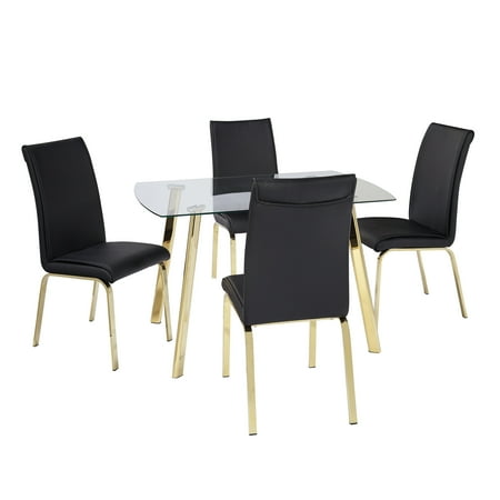 Simple Living  5-Piece Uptown Dining Set Black