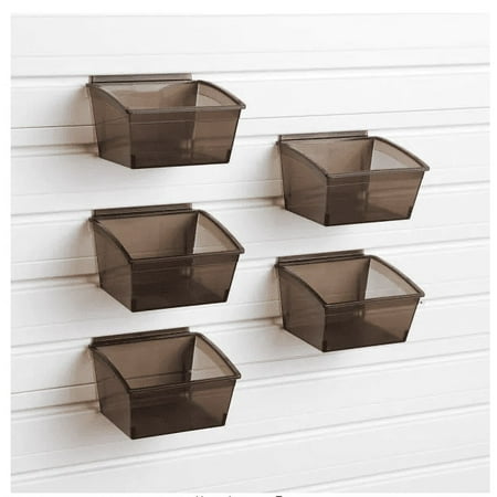 Flow Wall Small Black Plastic Storage Bins ( 5-Pack)