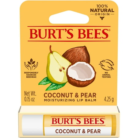 Burt's Bees Coconut and Pear Lip Balm, 1-Pack, 0.15 oz.