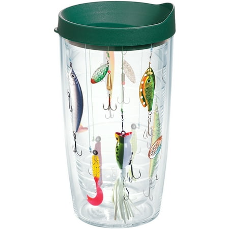 Tervis Fishing Lures Made in USA Double Walled  Insulated Tumbler Travel Cup Keeps Drinks Cold & Hot, 16oz, Classic
